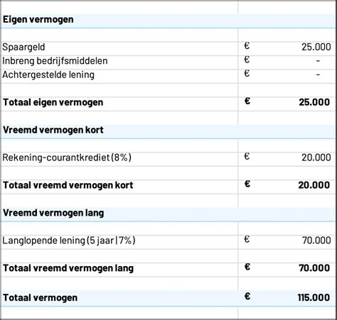 Een Handig Voorbeeld Van Een Financieel Plan Vbop