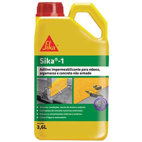 Sika 1 Aditivo Impermeabilizante Reboco 3 6L Vanzo