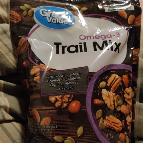 Great Value Omega 3 Trail Mix With Dried Sweetened Cranberries Walnuts