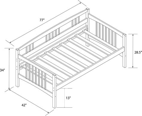 Dorel Living Kayden Daybed Solid Wood Twin White Beds And Bed Frames