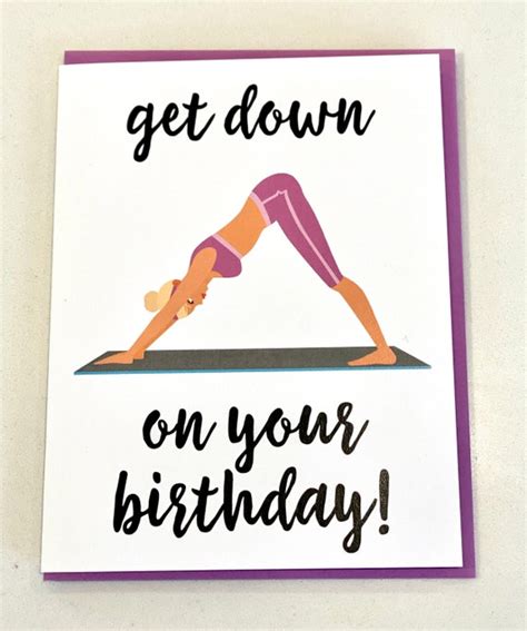 Birthday Card For Her Yoga Birthday Card Blank Inside Etsy