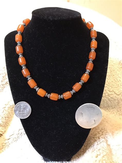 African Amber Bead Necklace Gem