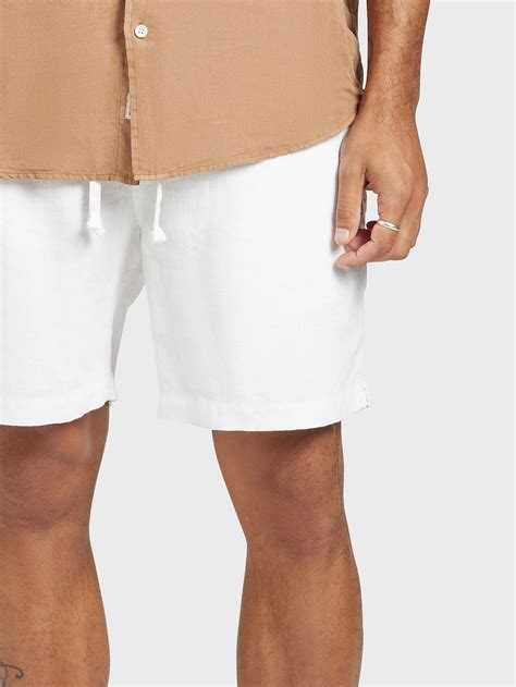 Academy Brand Riviera Linen Shorts In White White Glue Store