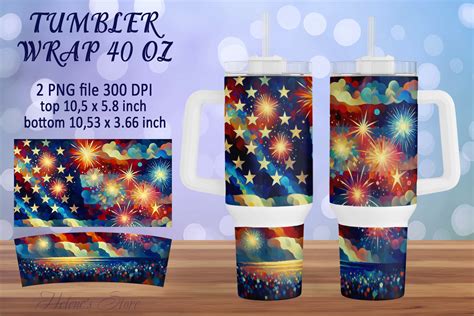 Patriotic 40 Oz Quencher Tumbler Wrap Graphic By Helene S Store