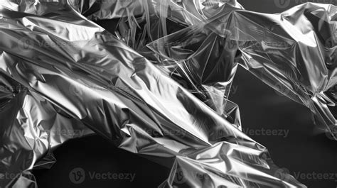 Crumpled Metallic Silver Foil Abstract Background 46288389 Stock Photo