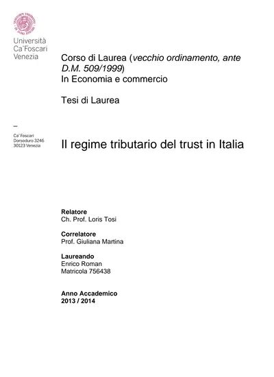 Limposizione Indiretta Del Trust Di Scopo