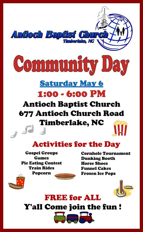 COMMUNITY DAY TODAY SPREAD THE WORD :-) - Antioch Baptist Church