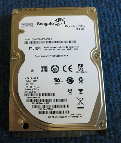 Seagate ST9500420AS 9HV144-300 Momentus 500GB 7200 4 2 5" 7200 RPM 16MB HDD