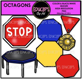 Octagon Shapes Clip Art Bundle {Educlips Clipart} by Educlips | TPT