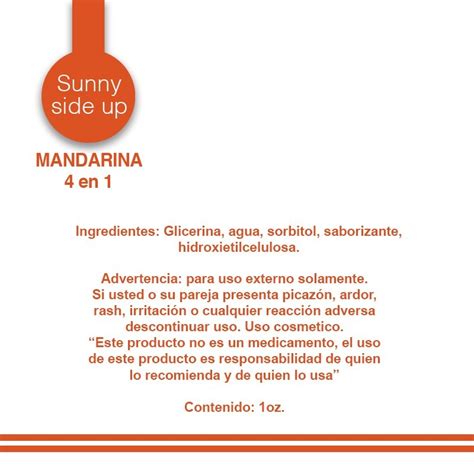 Lubricante Sunny Side Up Mandarina Oz Varta Mayoreo