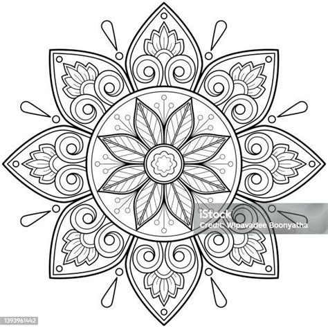 Pola Mandala Uese Untuk Buku Mewarnai Desain Wallpaper Seni Ilustrasi