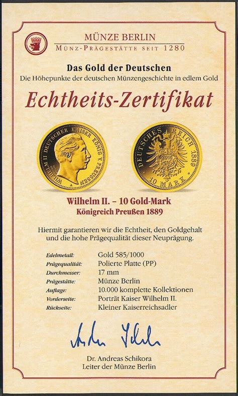 Deutsches Reich Preussen Mark Np Das Gold Der