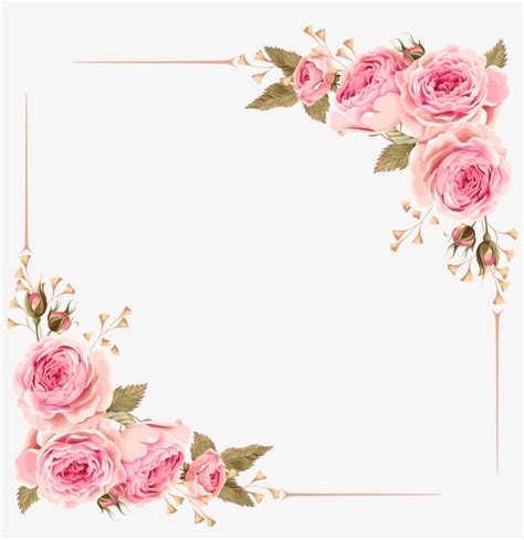 Rose Border Wedding Invitation Flower Borders Transparent Png