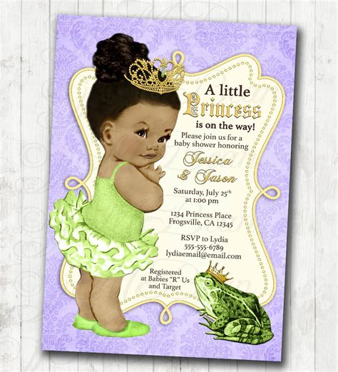 Princess And The Frog Invitation Frog Prince Baby Shower Or Etsy