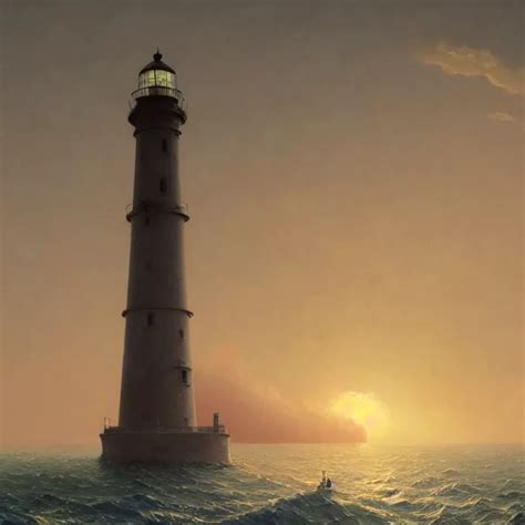 A Beautiful Painting Of A Lighthouse On The Sea Stable Diffusion