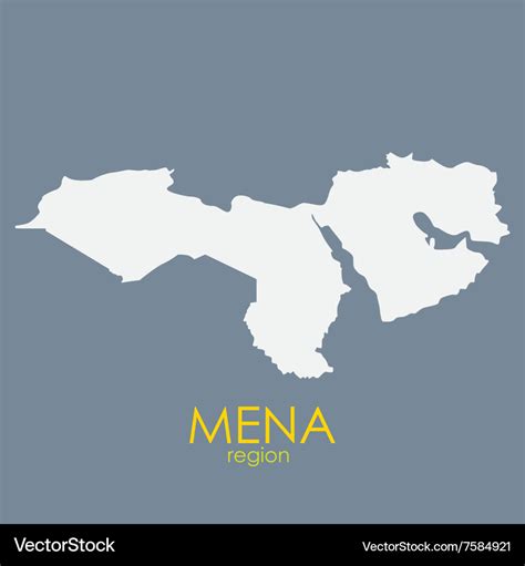 Mena region map Royalty Free Vector Image - VectorStock