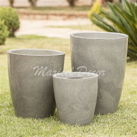 Kit 3 Vasos Para Plantas P M G Polietileno Coluna Redonda Lisa B50