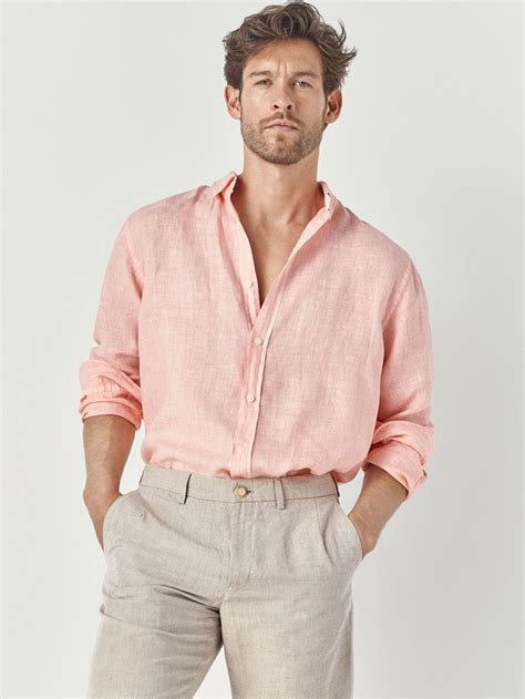 Slim Fit Dyed Linen Shirt Men Massimo Dutti Linen Shirt Men