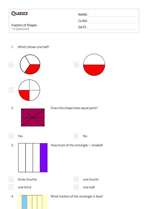 Fractions And Fair Shares Worksheets For Rd Year On Quizizz Free