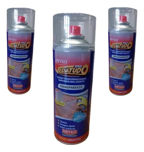 Kit 3 Spray Emborrachado Impermeabilizante 400ml Vedatudo