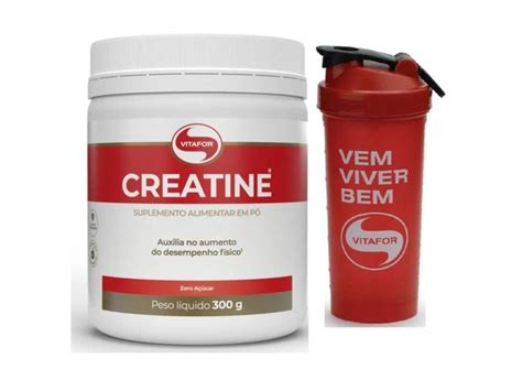 Creatine Pote 300g Vitafor Creatina Monohidratada Com Coqueteleira Com