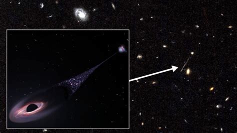 Hubble Spots Runaway Black Hole Leaving Trail Of Bright Stars In Its