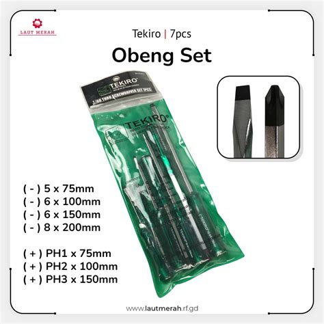 Jual Tekiro Obeng Set 7 Pcs Tembus Hijau Tekiro Obeng Go Thru