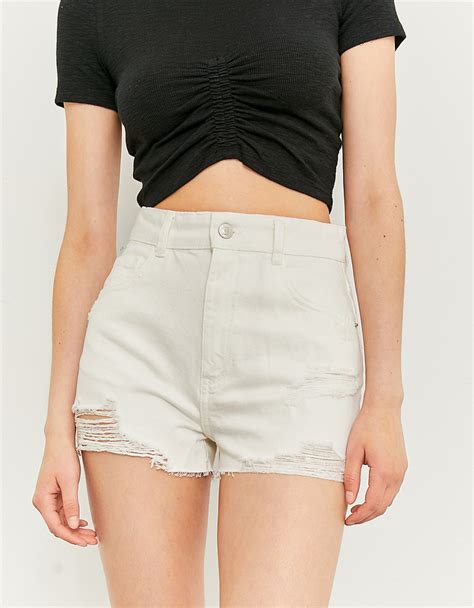 Beige High Waist Mom Shorts Tally Weijl Ελλάδα