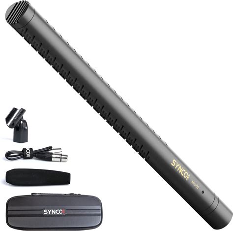 Synco Shotgun Mic D2 Shotgun Condenser Microphone Hyper Cardioid Audio Recording Xlr Connector