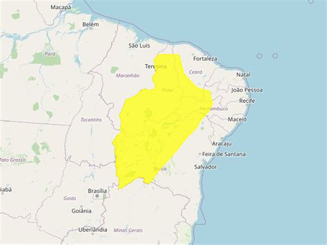 Inmet emite alerta amarelo de chuvas intensas para 31 municípios da