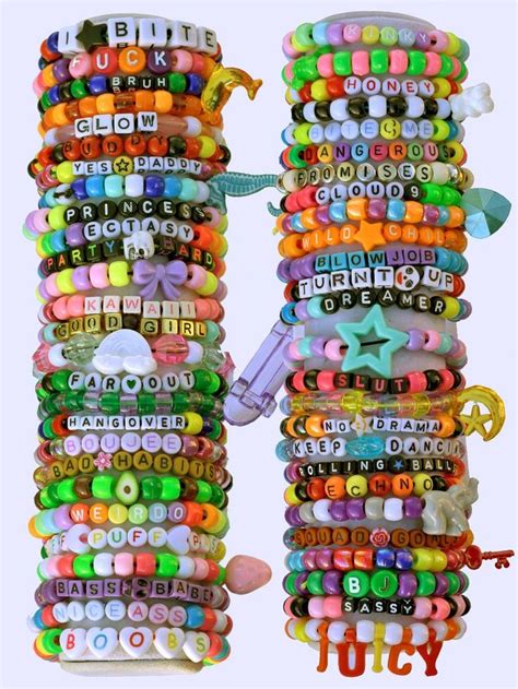 Kandi Bracelet S Random Assortment Etsy Kandi Bracelets Rave