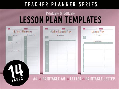 Fillable Printable Lesson Plan And Curriculum Map Templates For