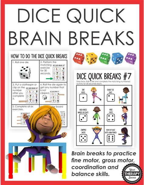 Brain Break Exercises - Freebie Too - Your Therapy Source