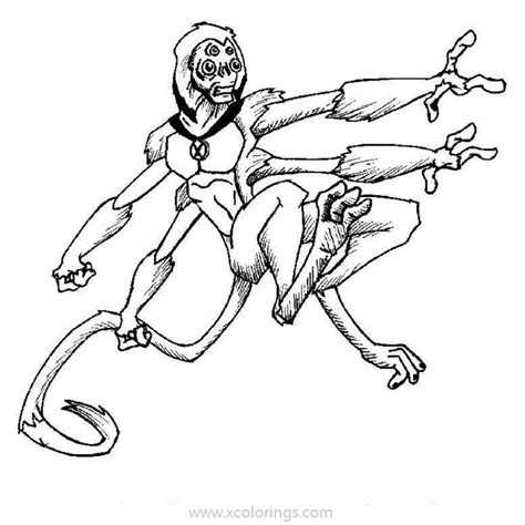 Monkey Coloring Pages Ben 10 Alien Force Spider Monkey Creatures 4