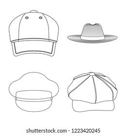 Set Fashion Mens Caps Hats Sketches Stock Vector Royalty Free