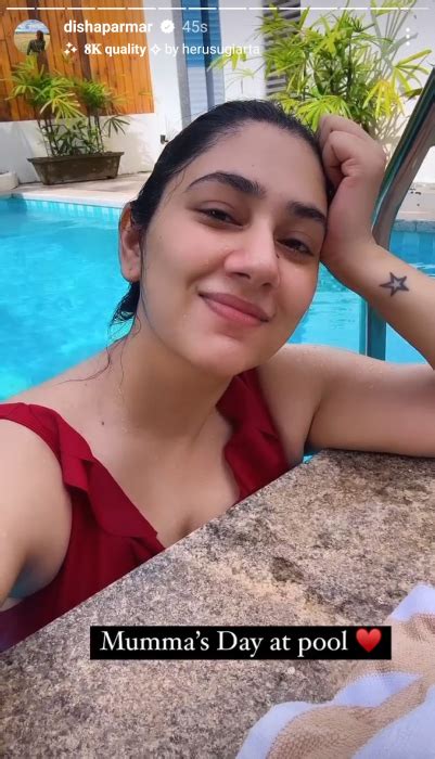 Mom To Be Disha Parmar Enjoys Pool Time In Goa Radiates Her Pregnancy Glow In A Sultry Red Bikini