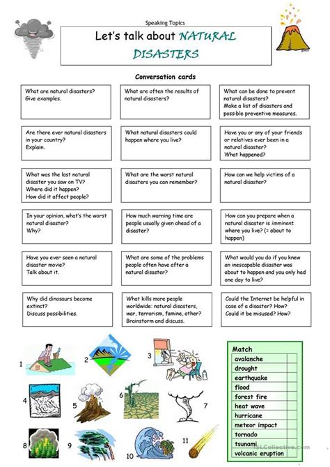 Let S Talk About Natural Disasters English ESL Worksheets