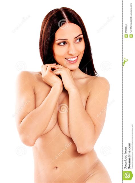 Jeune Femme Nue S Asseyant Sur L Tage Photo Stock Image Du Tage