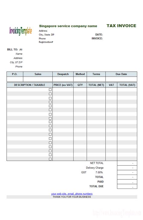 Invoice Template Singapore Examples Of Professional Templates Ideas