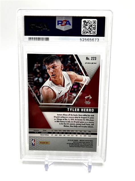 2019 20 Panini Mosaic Reactive Orange Prizm Tyler Herro PSA 10 GEM MT