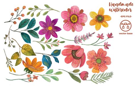 Watercolor Flower Element Vector Graphic By Ian 2201 · Creative Fabrica