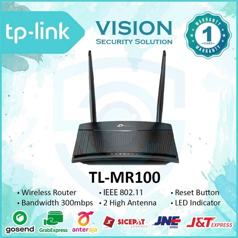 Jual Wireless Router TP Link TL MR100 4G LTE Router 300mbps Dual