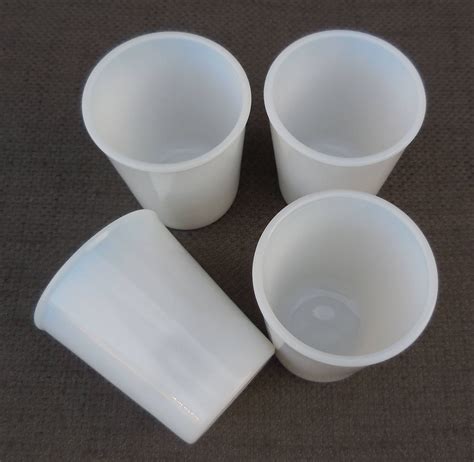 Set Of 4 Milk Glass Vintage Tumblers White Glass Drinking Glasses Water Glasses Retro