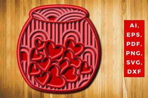 3d Love Jar Laser Cut Svg Graphic By Ngised · Creative Fabrica