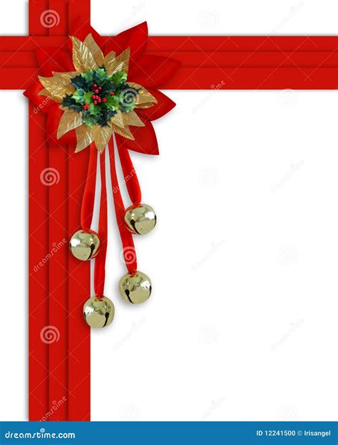 Christmas Border Red Ribbons Stock Photo Image 12241500