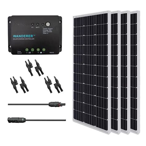 Renogy 400 Watt 12 Volt Monocrystalline Solar Bundle Kit With 30 Amp Negative Ground Charge