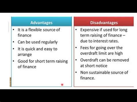 Overdraft Meaning Types Advantages And Disadvantages Youtube