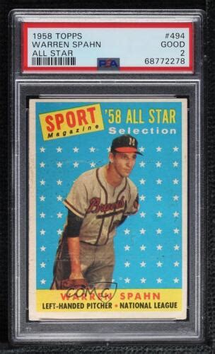 Topps Sport Magazine All Star Selection Warren Spahn Psa