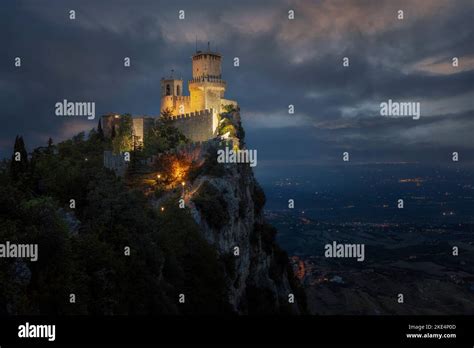 Fortresses Three Towers Of San Marino Stock Photo Alamy