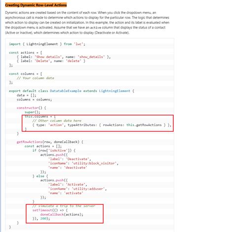 Salesforce Lwc Datatable Dynamic Action Zero Zhang